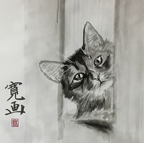 Koty malowane suiboku-ga